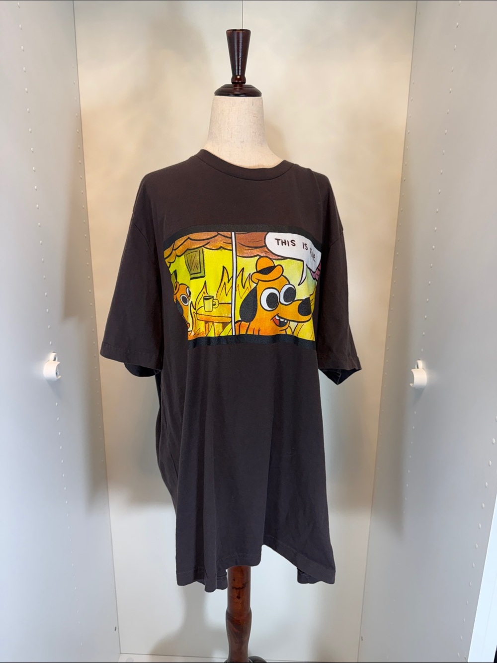 Bella Canvas Black Short-Sleeve Tee with Yellow & Orange Cartoon Panel